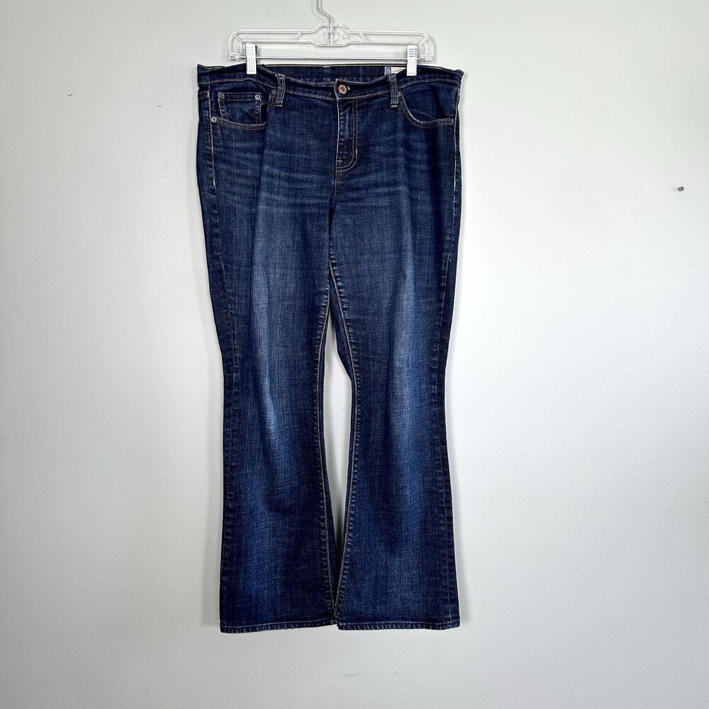 Gap 1969 Boot Cut Jeans Womens 14 Blue Dark Wash Denim Stretch Mid Rise